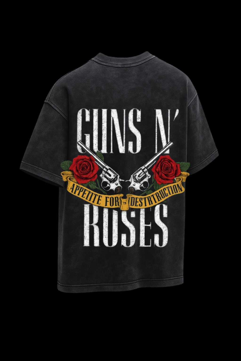 GUNS & ROSES ACID WASH OVERSIZE TEE