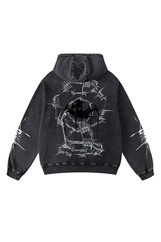 Crimson Sins Vintage Oversized Hoodie