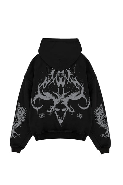 Midnight Requiem Vintage Oversized Hoodie